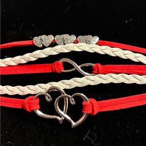Red and wh infinity bracelet